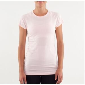 Lululemon Run Swiftly Tech Short Sleeve Shirt Tee Top Light Pink 12